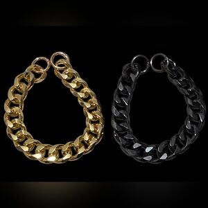 Gold and Black Chunky Metal Bag Charm Links